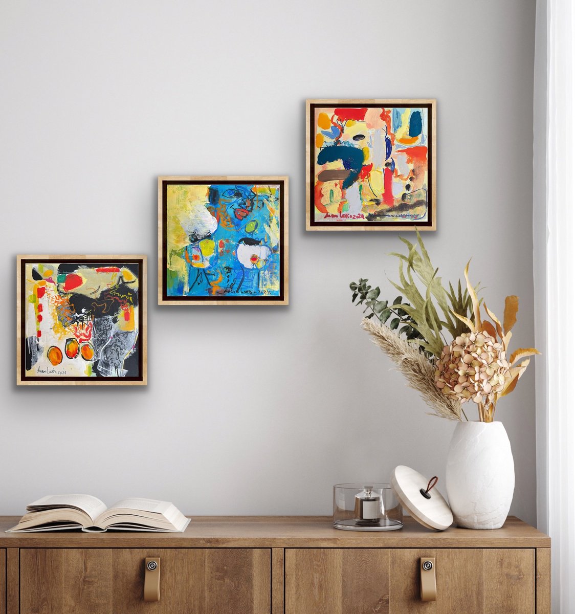 Urban And Pop Portrait Acrylic Painting By Aaaron Labin (Grigoryan), 12 X 12, Yellow Fantasy Vi, Original Artwork