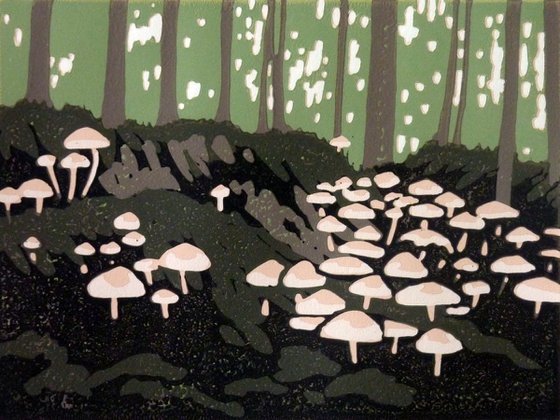 Mini Mushrooms, framed