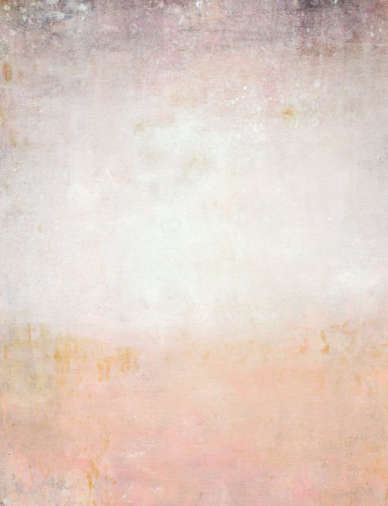 Soft Pink 220601, peach pink and white abstract color field.