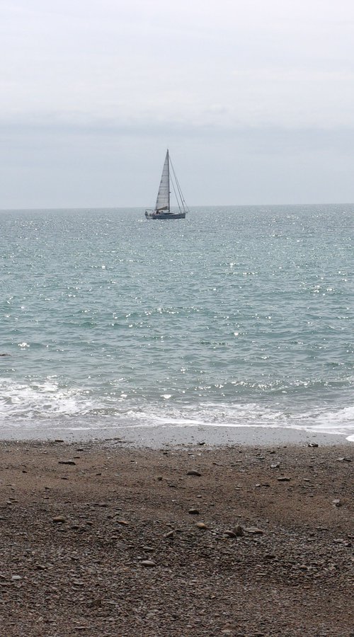 A sailing boat in Sark by Tim Saunders