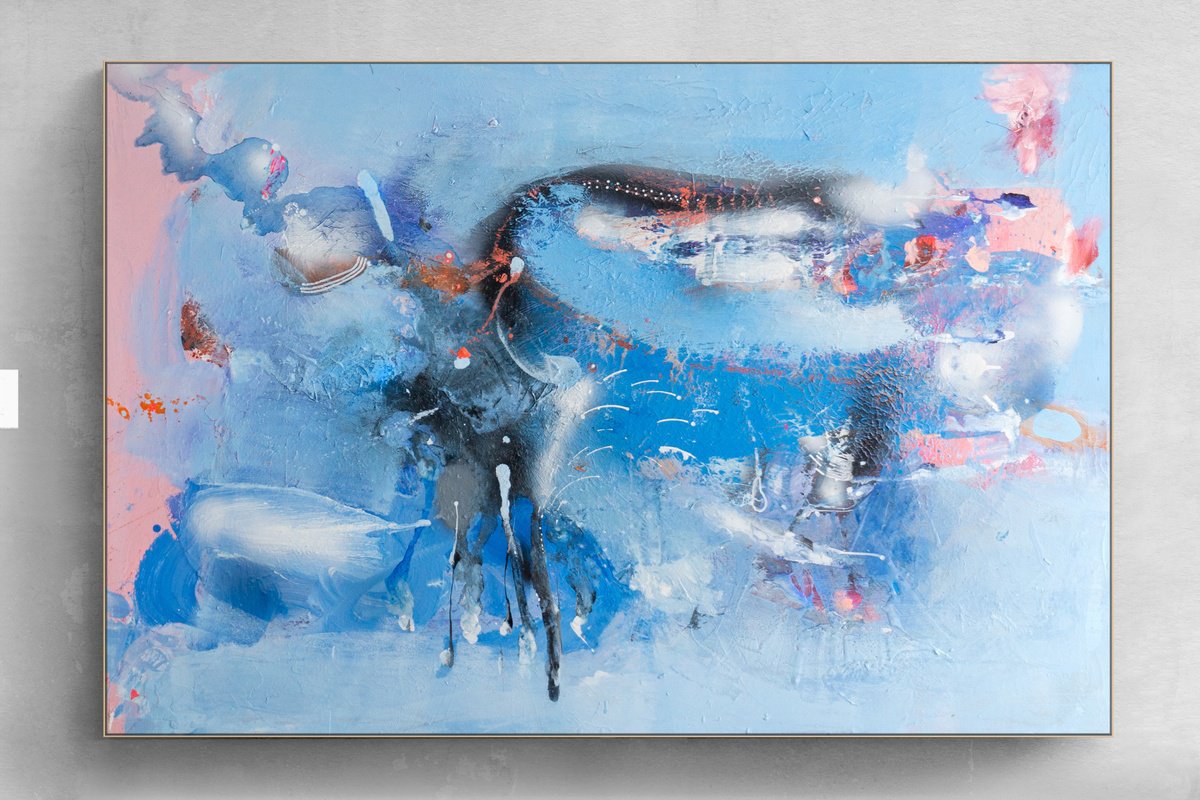 Organic Abstract Painting By Adriano Ribeiro, 47 X 31, Nova Eluinn, Original Artwork