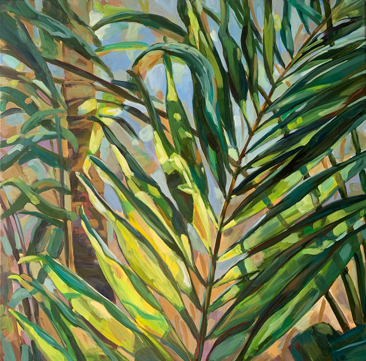 Impressionistic Giclee Print , Brilliant Palm By Momalyu, 16 X 16, Artwork For Sale On Artfinder