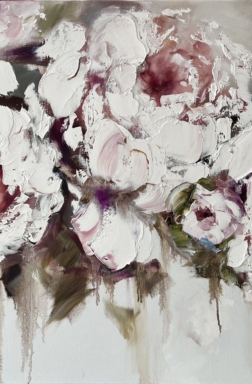 Charm White peonies. by Marina Skromova
