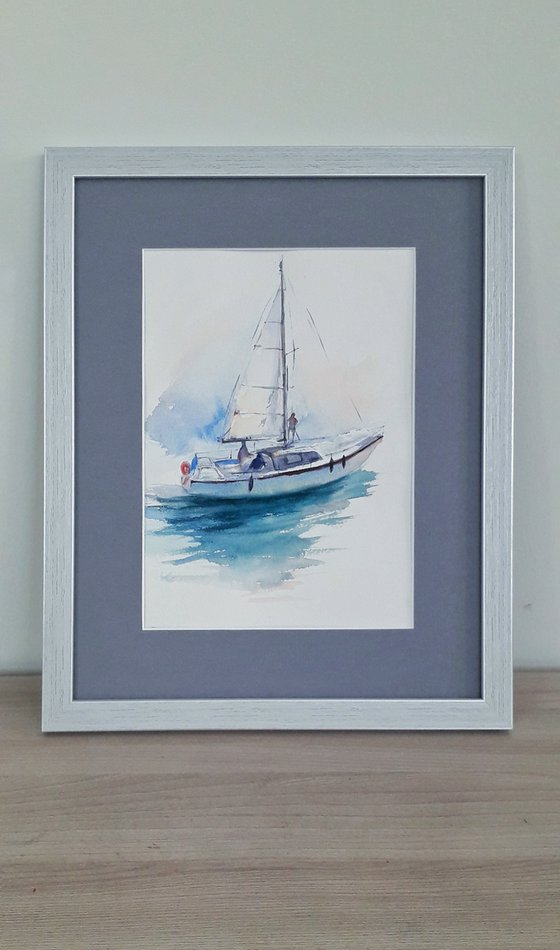 BREEZE. Original watercolor painting, handmade.