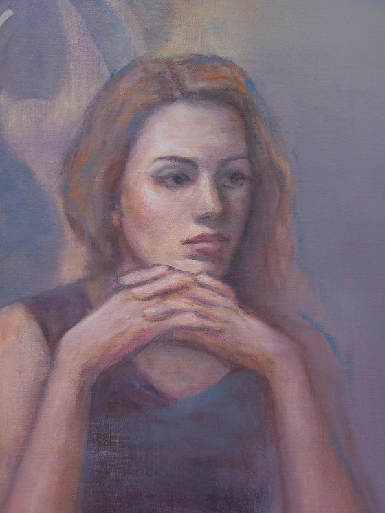 Thoughtful Portrait with Still Life