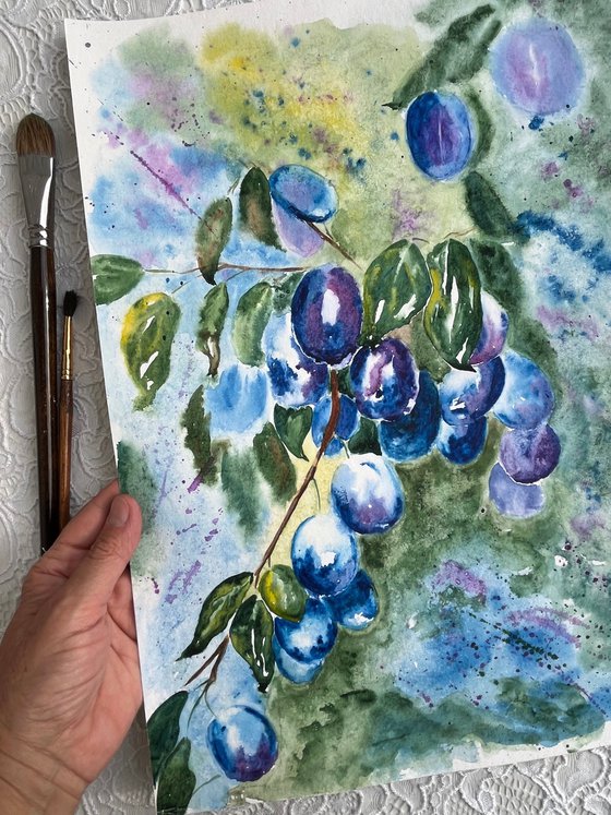 Plums painting