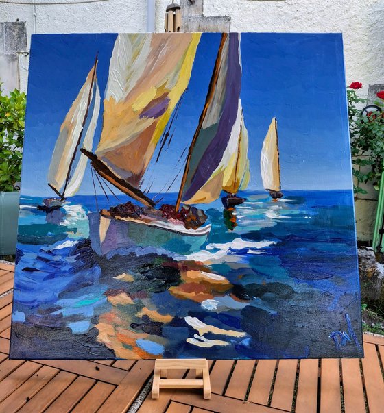 Sailing Blue Reflections