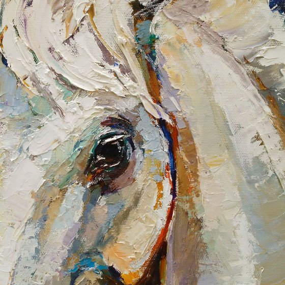 White horse painting