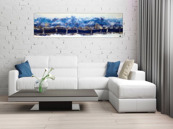 Behind the Golden Bridge  - Abstract Art - Acrylic Painting - Canvas Art - Abstract Painting - Industrial Art