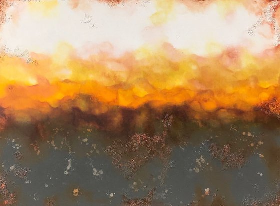 abstract sunrise (150 x 110 cm XL artwork) Dee Brown