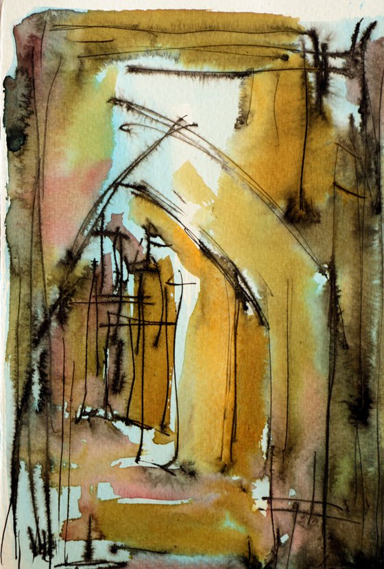 ALLEYS(10), WATERCOLOR ON PAPER, 17X 25 CM