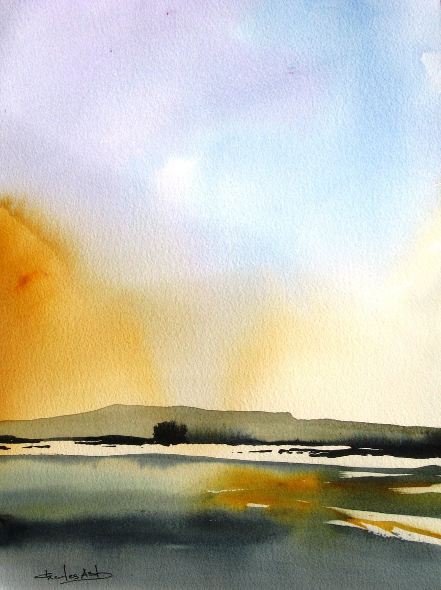 Plains Peace 2 - Original Watercolor Painting by CHARLES ASH