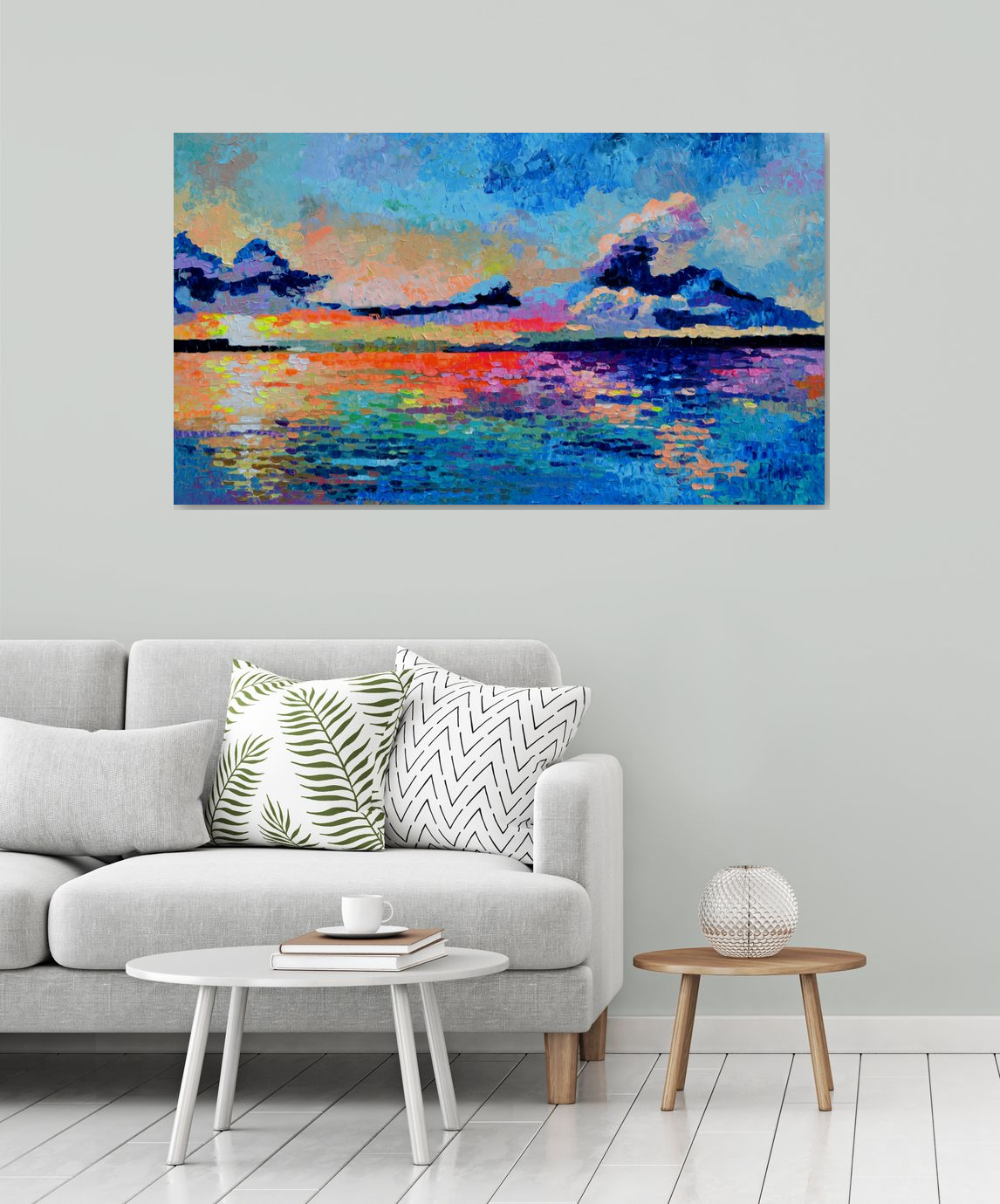 Original Acrylic Painting - Colorful Sunrise - Seascape by Soos