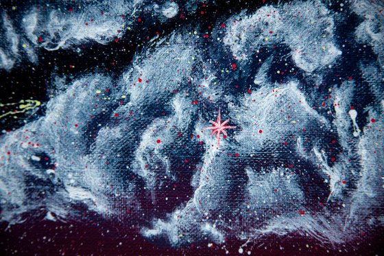 Mystic plum sky with clouds