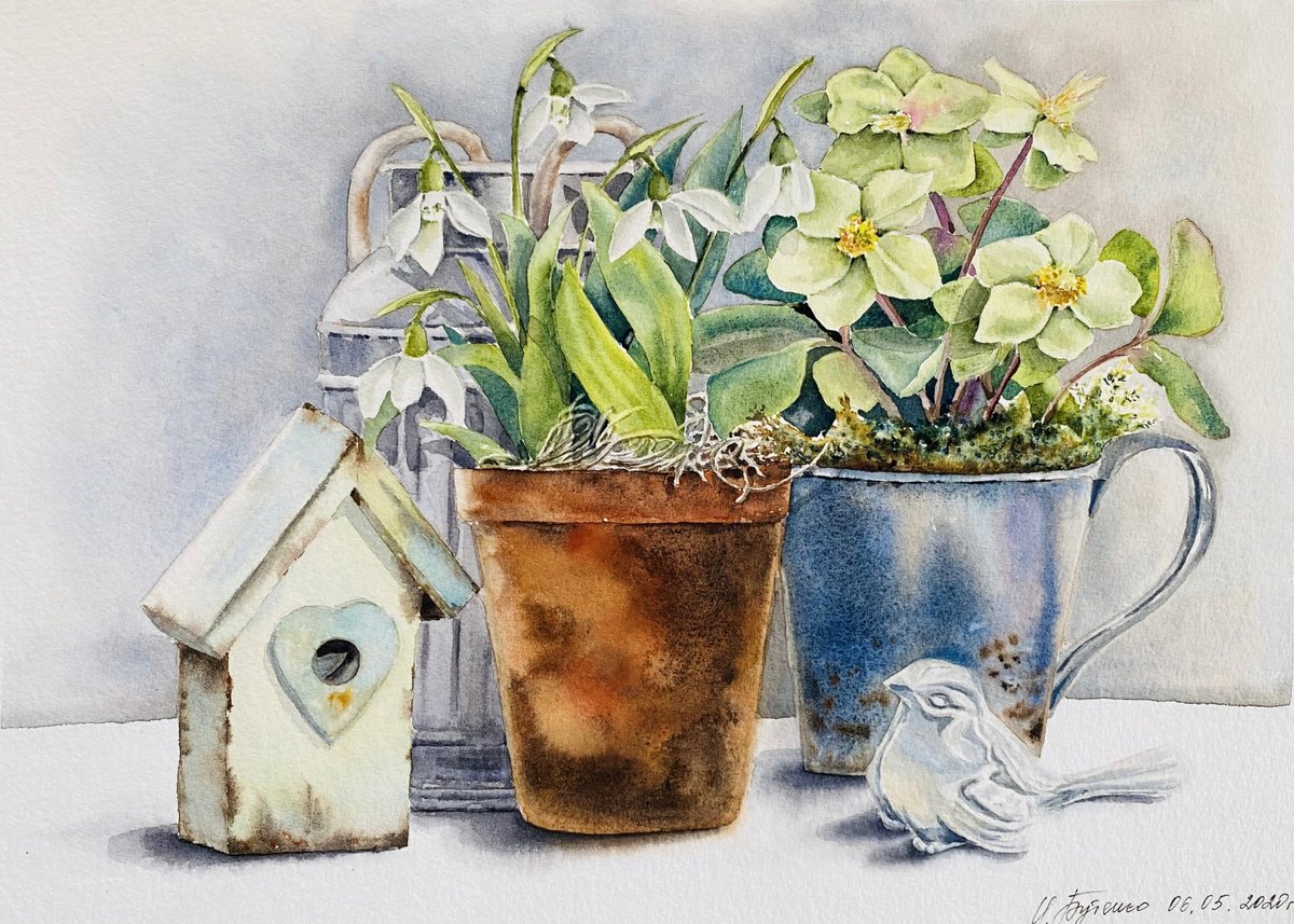 Illustrative Watercolour , Easter Still Life By Natalia Butenko, 16 X 12, Artwork For Sale On Artfinder
