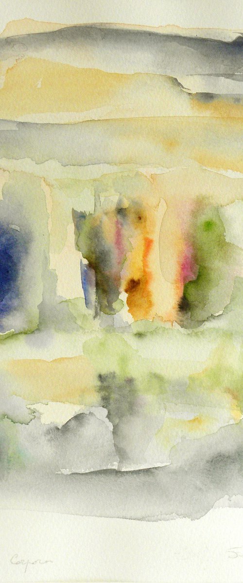 SAGE GREEN- acquarello su carta 27,5 x 27,5 B by Stefania Di Filippo