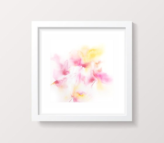 Abstract watercolor floral painting "Summer melody"