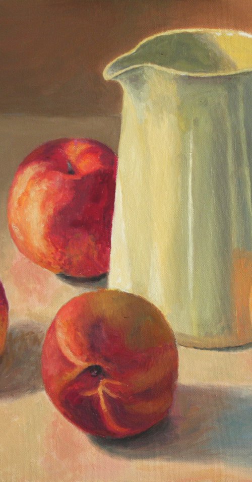 Nectarines and Pitcher by Douglas Newton