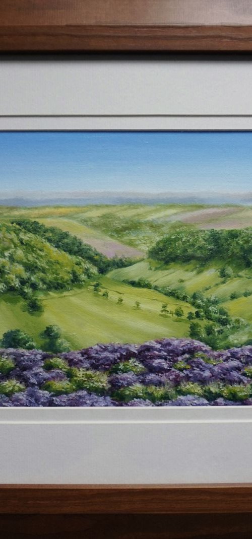 Horcum Heather   10x8inch  Framed by Jayne Farrer