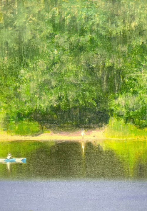 White and Blue Canoe (From the Series “The Seasons”, Summer) by Alexander Levich
