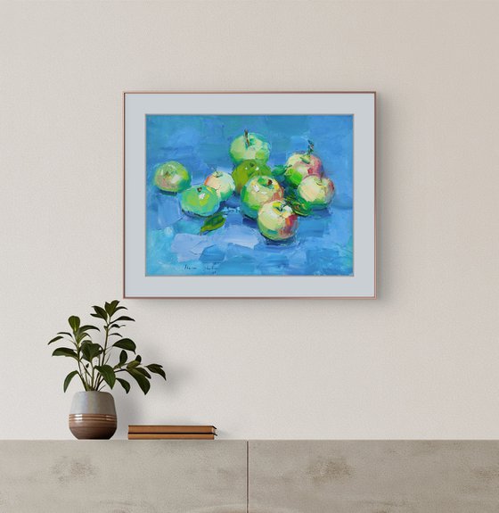 Apples on Blue