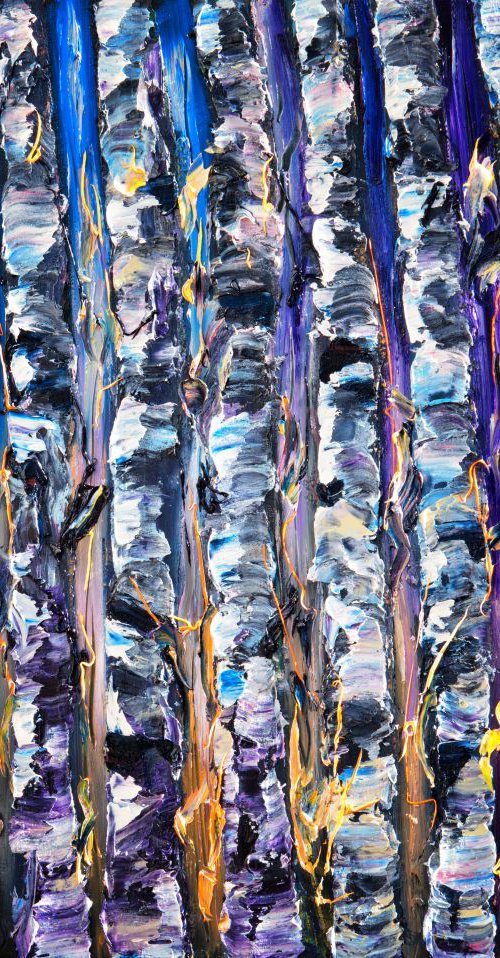 Abstract Aspens (palette knife) by Lena Owens at OLena Art