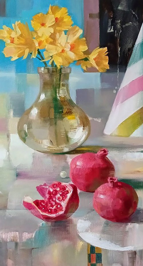 Pomegranate fruit by Anatolii Tarabаnov