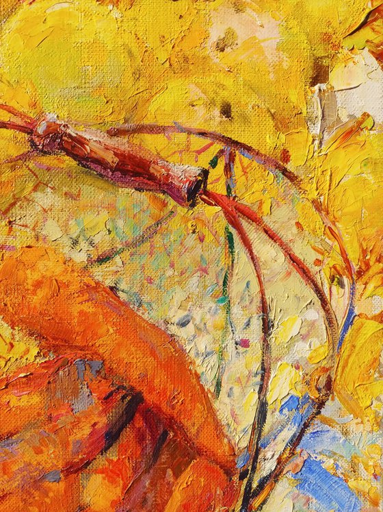 Mosaic of sunlight in autumn apples