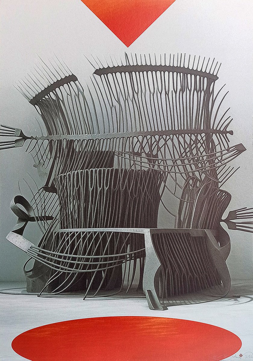 Abstract Cityscapes Giclee Print By Gokhan Okur, 28 X 39, Brutalist 06, Original Artwork