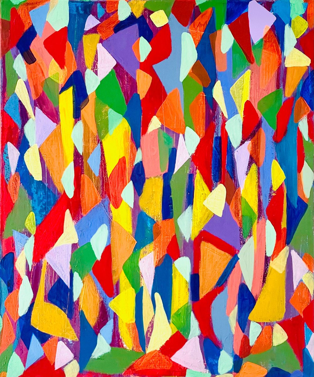 Abstract Acrylic Painting By Nan Zhao, 20 X 24", Abstract Fish 3, Original Artwork