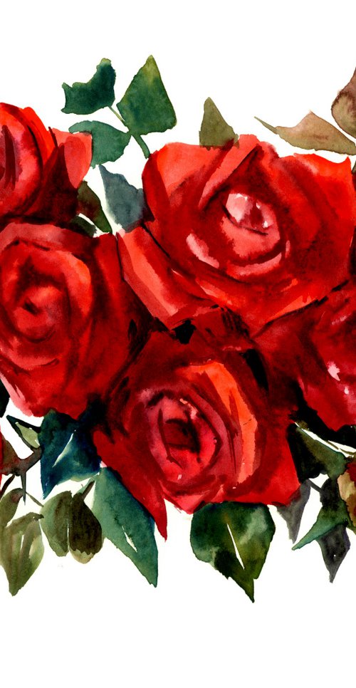 Dark Red Roses by Suren Nersisyan
