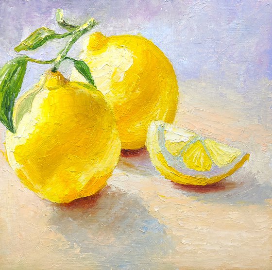 Still life with two lemons