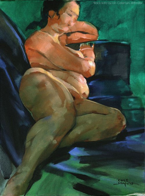 Black Sofa nude by Ian Coleman