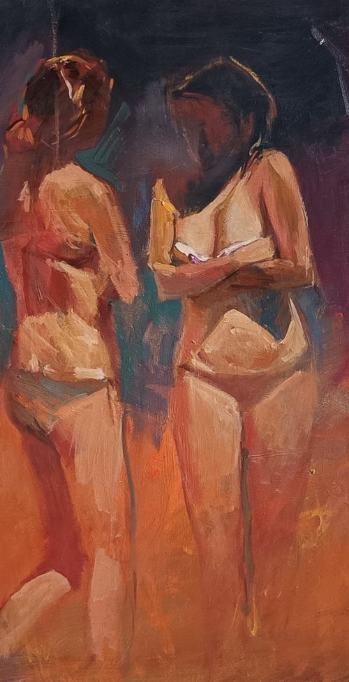 Bathers in autumn by Róbert Kormos