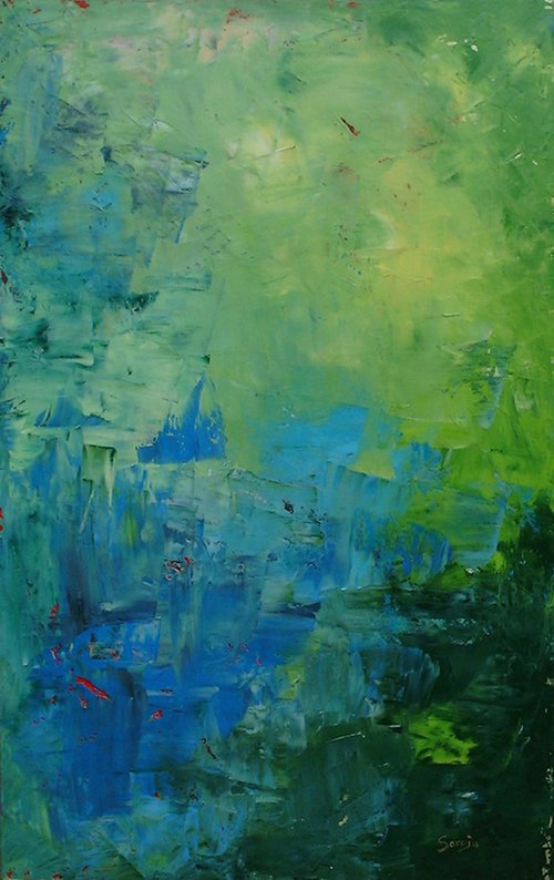 Underwater World Green/Blue (ref#:459-12M) by Saroja van der Stegen