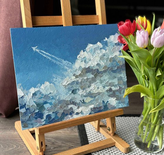 "Through the clouds"