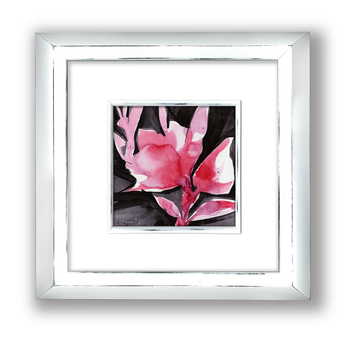 Organic Impressions 08 - Framed Abstract Poppy Floral by Kathy Morton Stanion by Kathy Morton Stanion