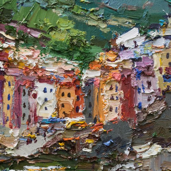 Riomaggiore, Cinque terre - Italian Landscape painting