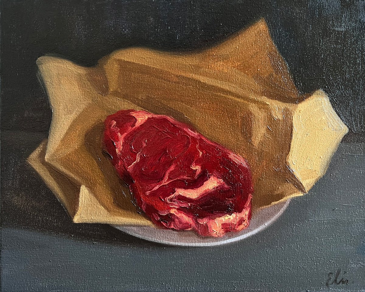Still Life with steak by Elina Arbidane