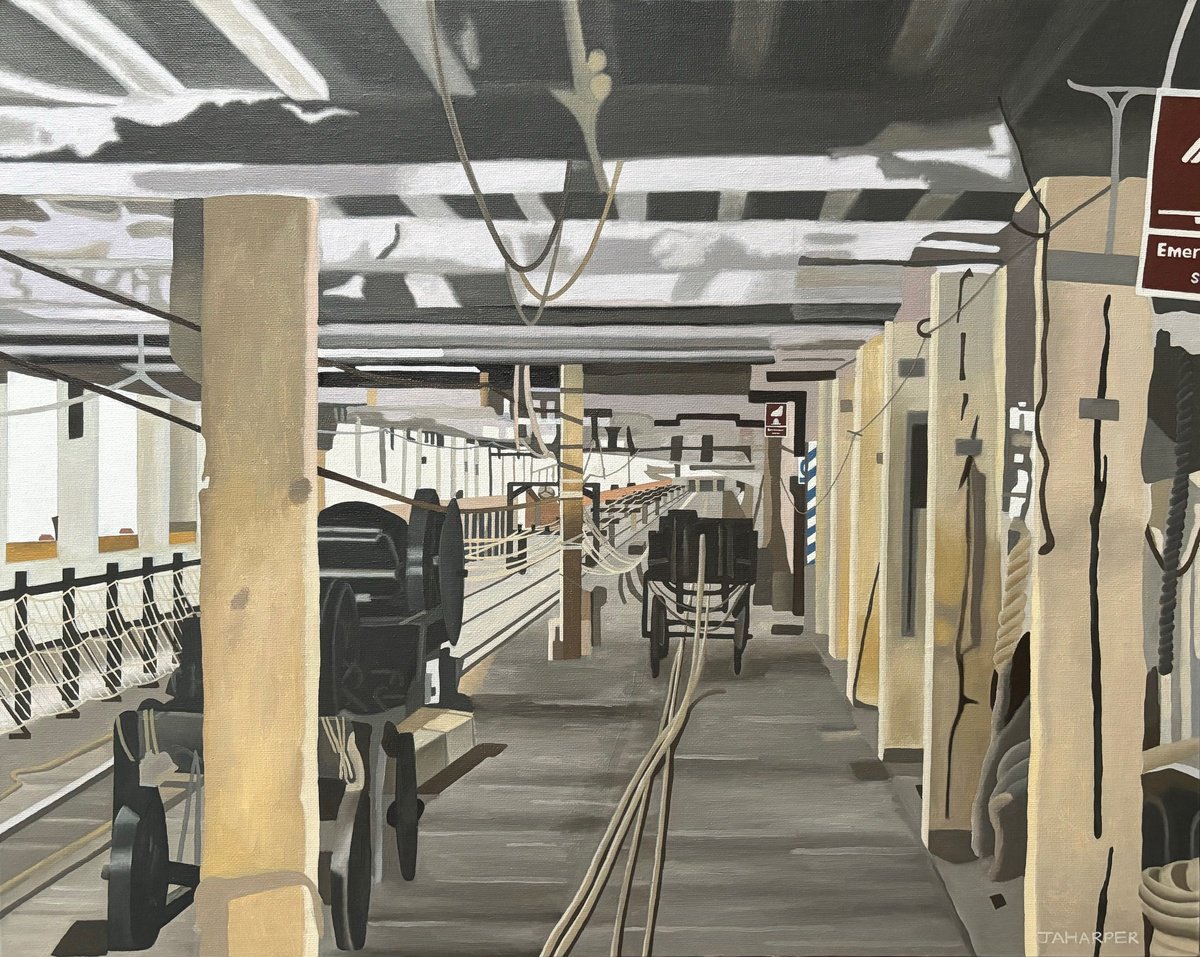 Photorealistic Cityscapes Oil Painting By Jill Ann Harper, 23 X 19, Ropewalk, Original Artwork