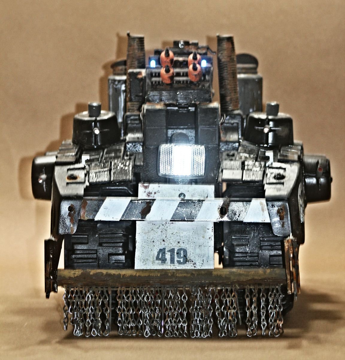 Surrealistic Still Life Sculpture By Ken Vrana, 14 X 13", Trash Collector, Original Artwork