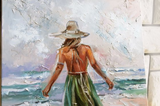 Sea painting, Woman art