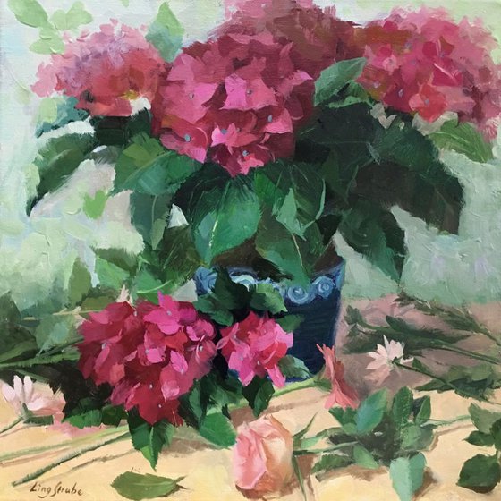 Red Hydrangeas