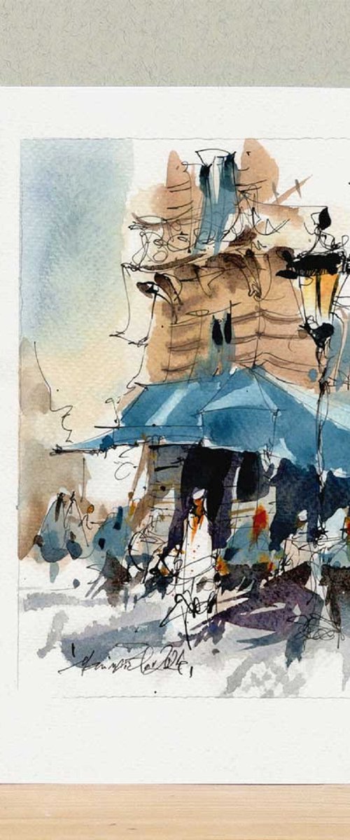 Paris Watercolor Art by Marin Victor