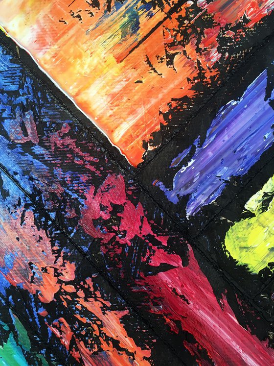 "Crush Me" - Original PMS Abstract Oil Painting On Reclaimed Wood - 40" x 26"