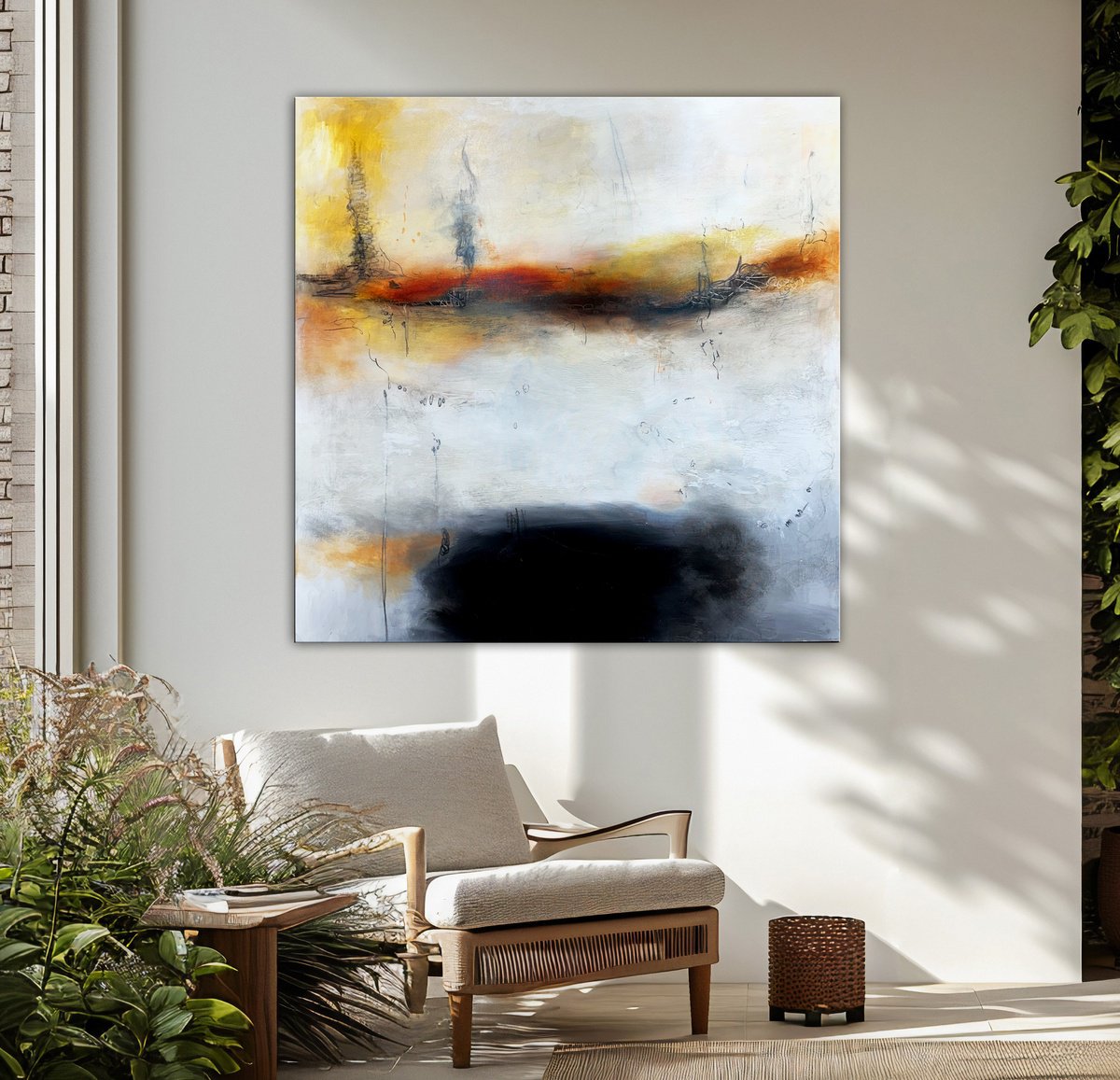 Abstract Acrylic Painting By Andrada Anghel, 48 X 48, Black Sea, Original Artwork