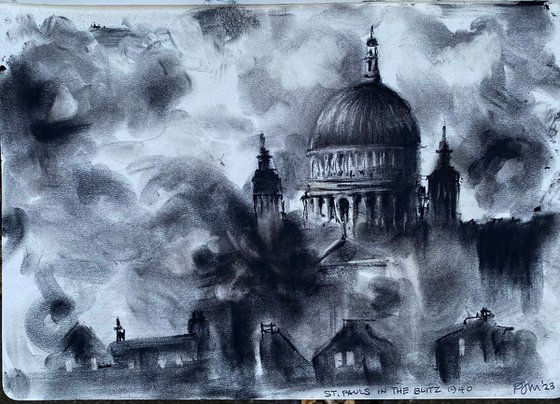 St Pauls Cathedral, during the Blitz….