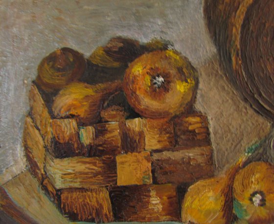 Still life with a barrel of wine