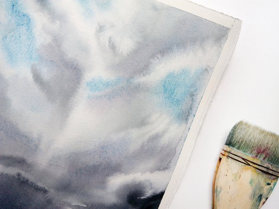 Clouds landscape painting