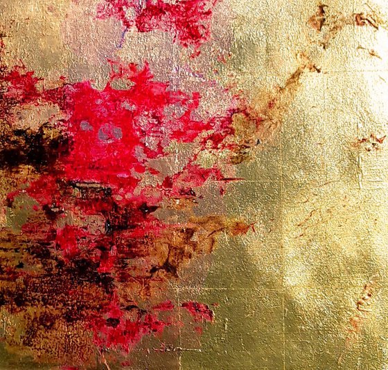 Gold  abstract painting  #0016.